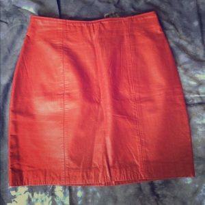 Red Leather Mini skirt